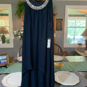 BEADED JEWEL NECK CUTOUT CHIFFON DRESS. Never Worn with tags